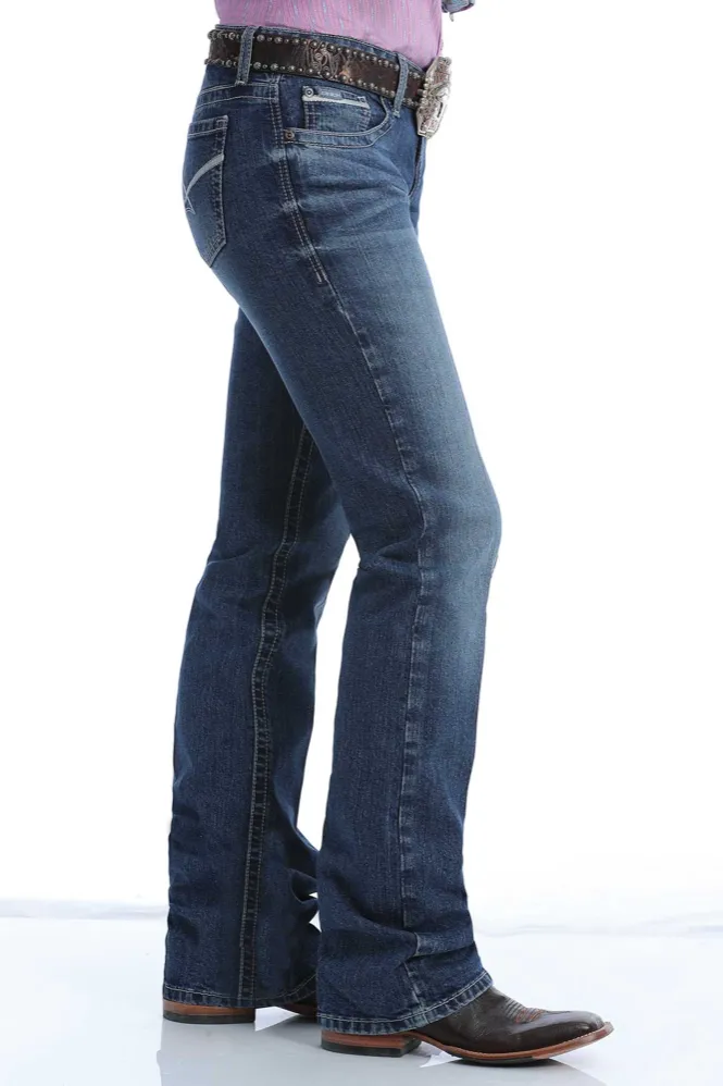 MJ82452071 - Cinch Women's Ada Mid Rise Bootcut Jeans - Med Stone Wash