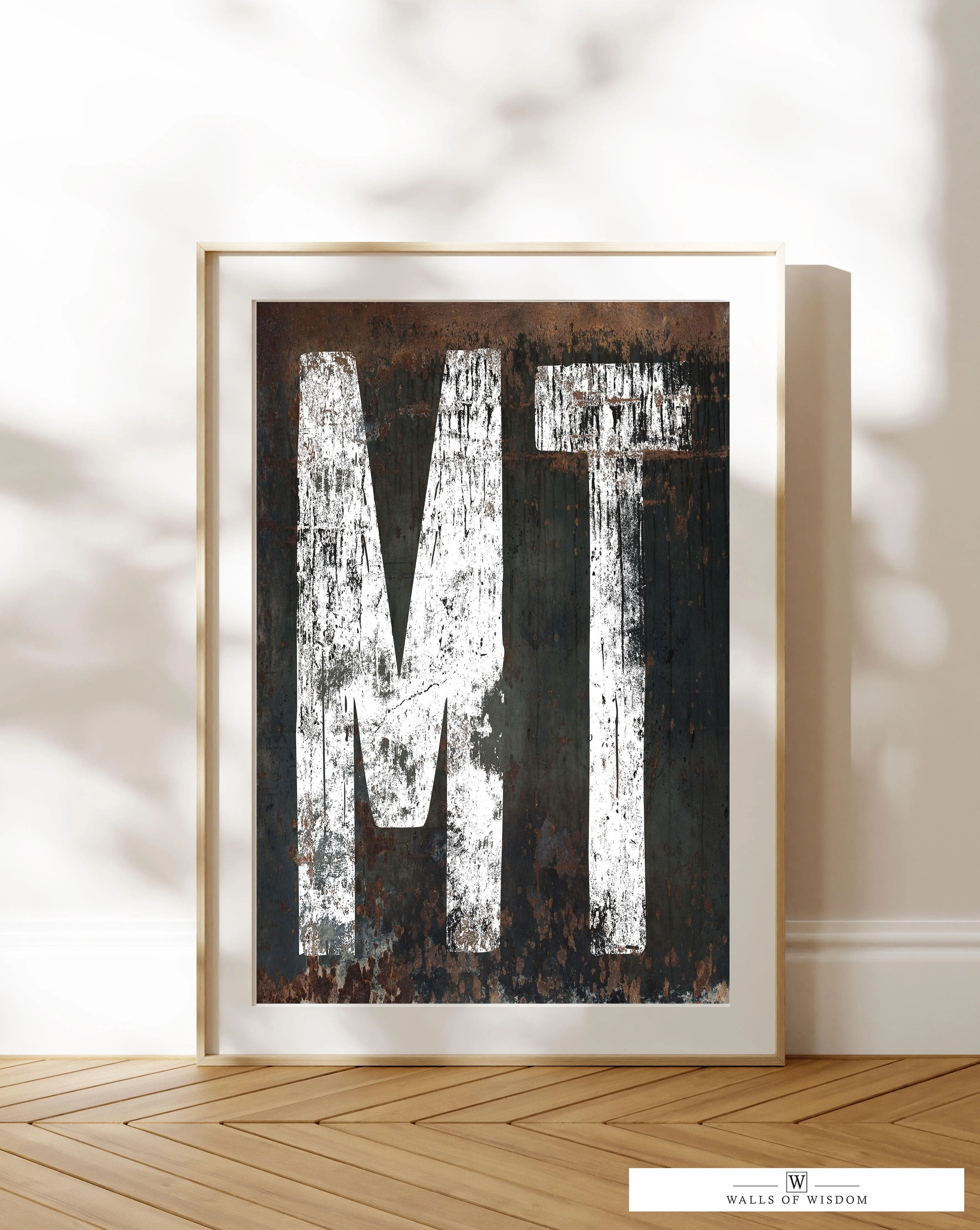 Montana Home State Typographic Poster Print - MT State Sign Southwest Print Wall Art