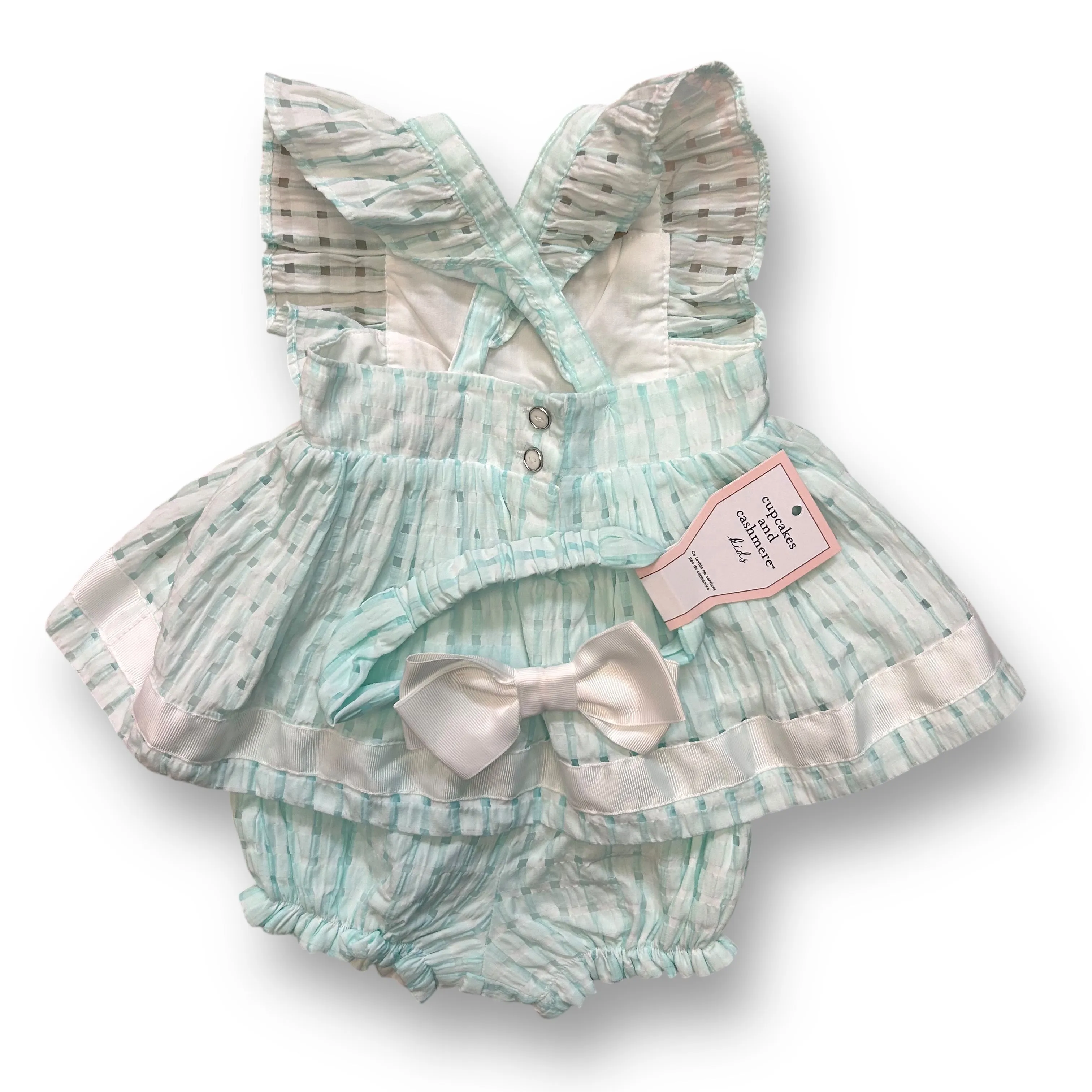 NEW! Girls Cupcakes and Cashmere Size 12 Months Mint Green 3-Pc Outfit with Bow