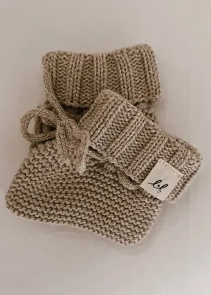 Organic Booties - Heather Beige