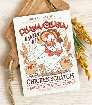 Plucky Clucky Chicken Scratch Textured Print