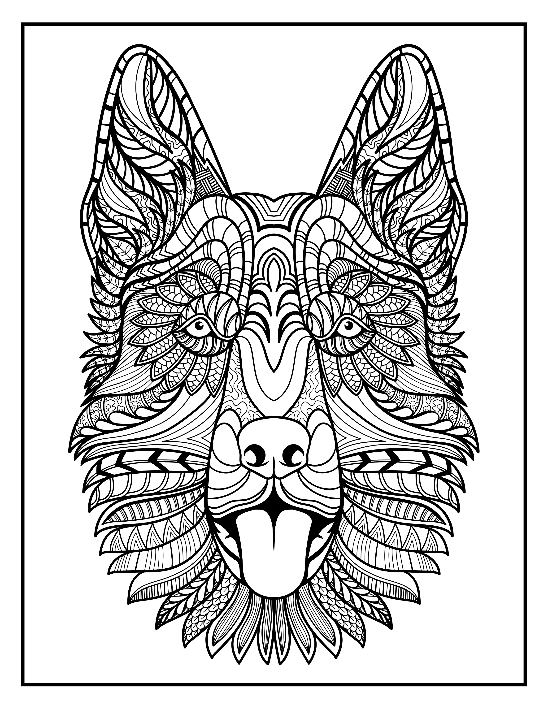 Printable Stress Relieving Animal Designs Coloring Book: Calming & Detailed Pages