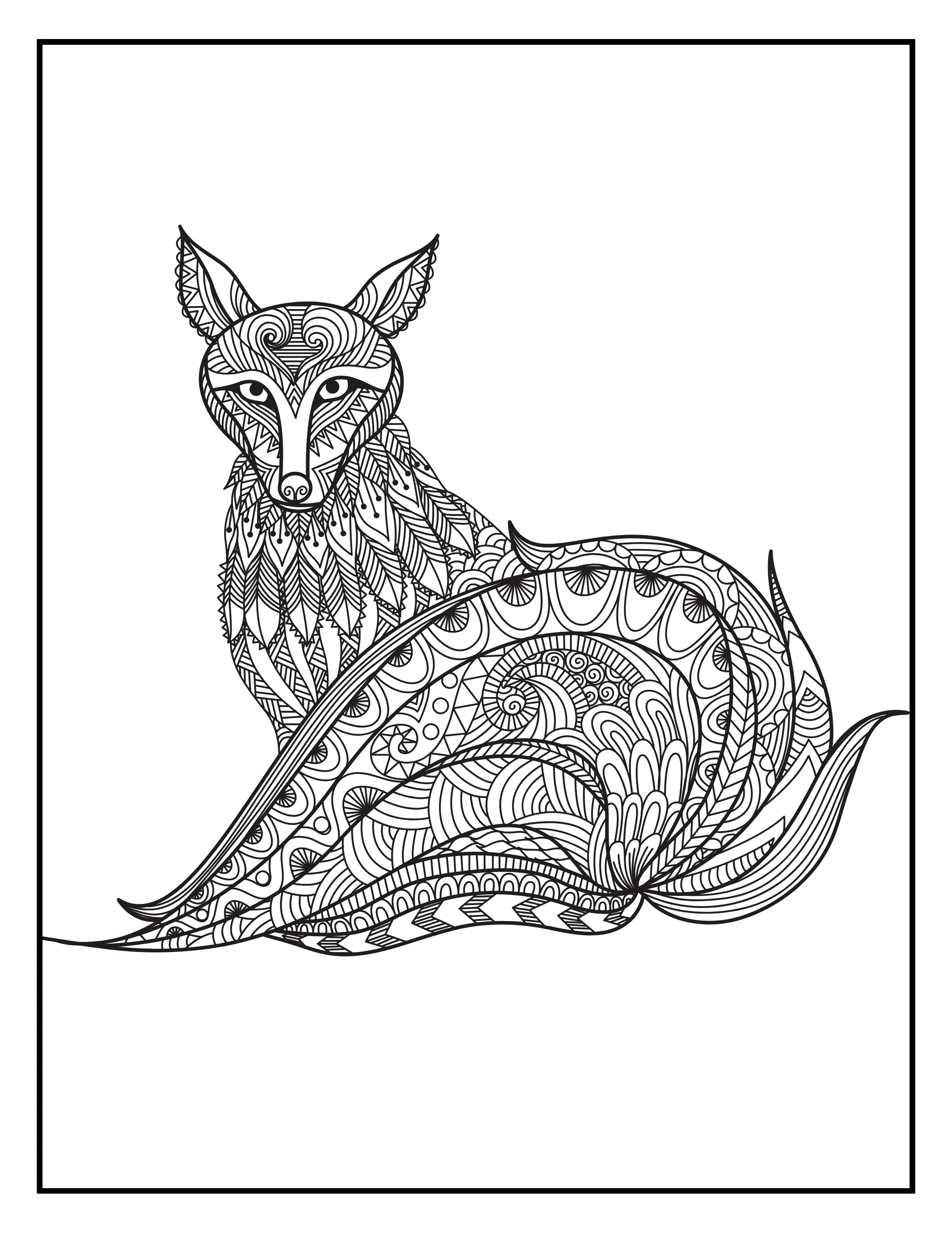 Printable Stress Relieving Animal Designs Coloring Book: Calming & Detailed Pages