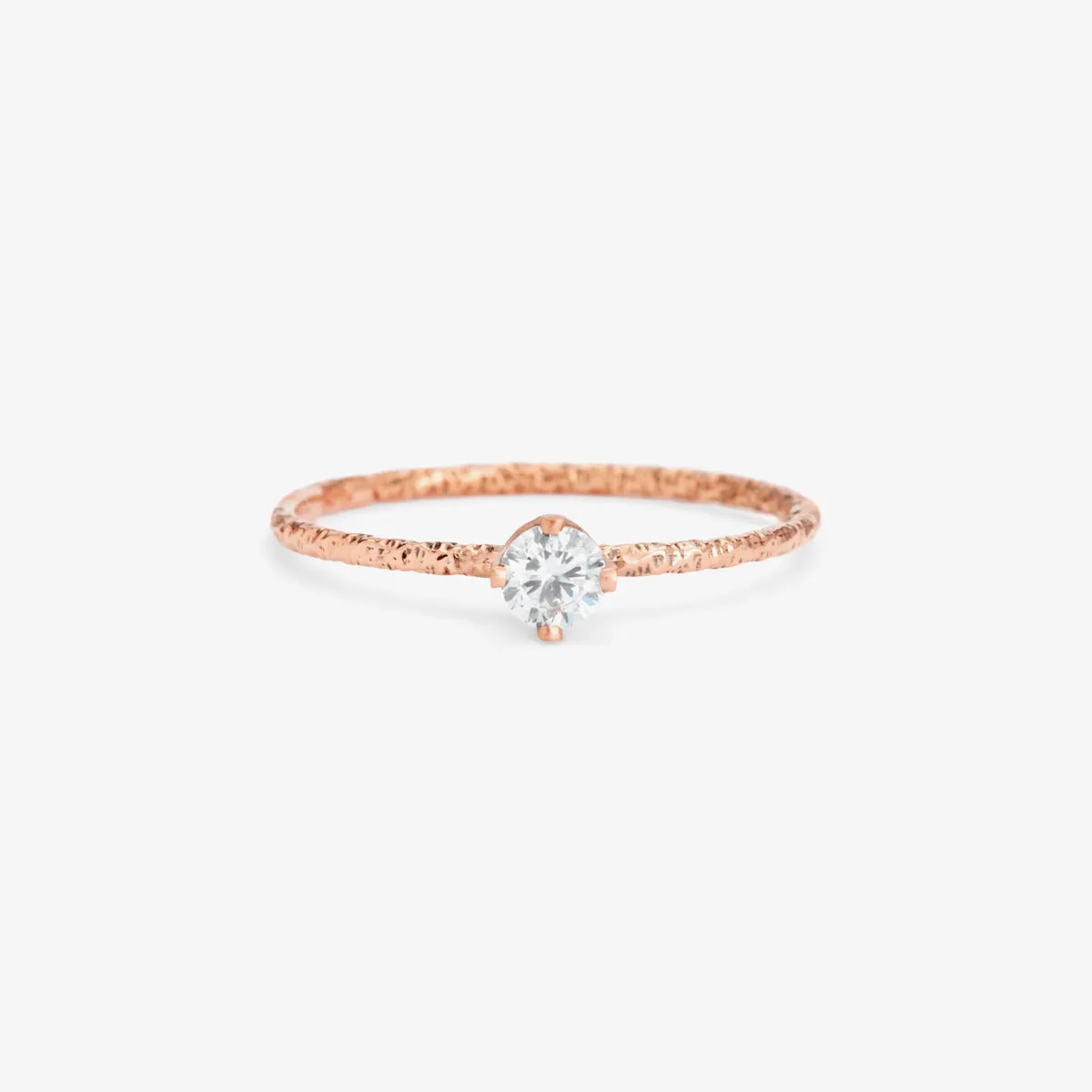 R9003W | 3.5mm White Diamond Homespun Solitaire Ring