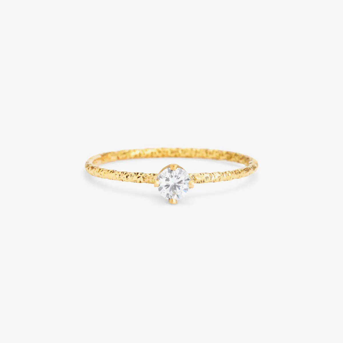 R9003W | 3.5mm White Diamond Homespun Solitaire Ring