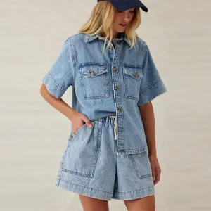 Relaxed Everyday Short - Vintage Blue Denim