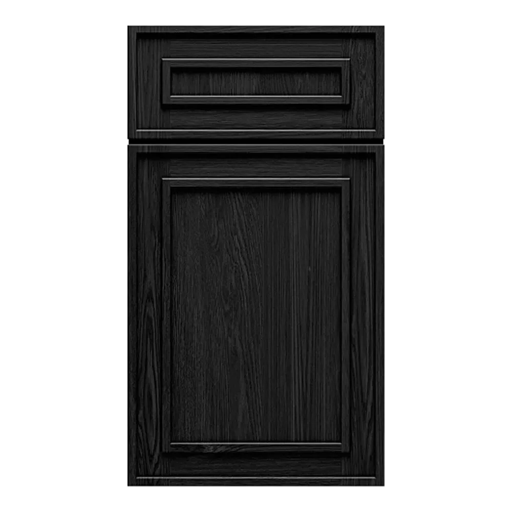 RTA - Elegant Shaker Black - 21"W x 42"H x 0.75"D - Wall Molding Glass Door with 1 Door