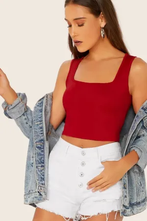 Scarlet Red Crop Top