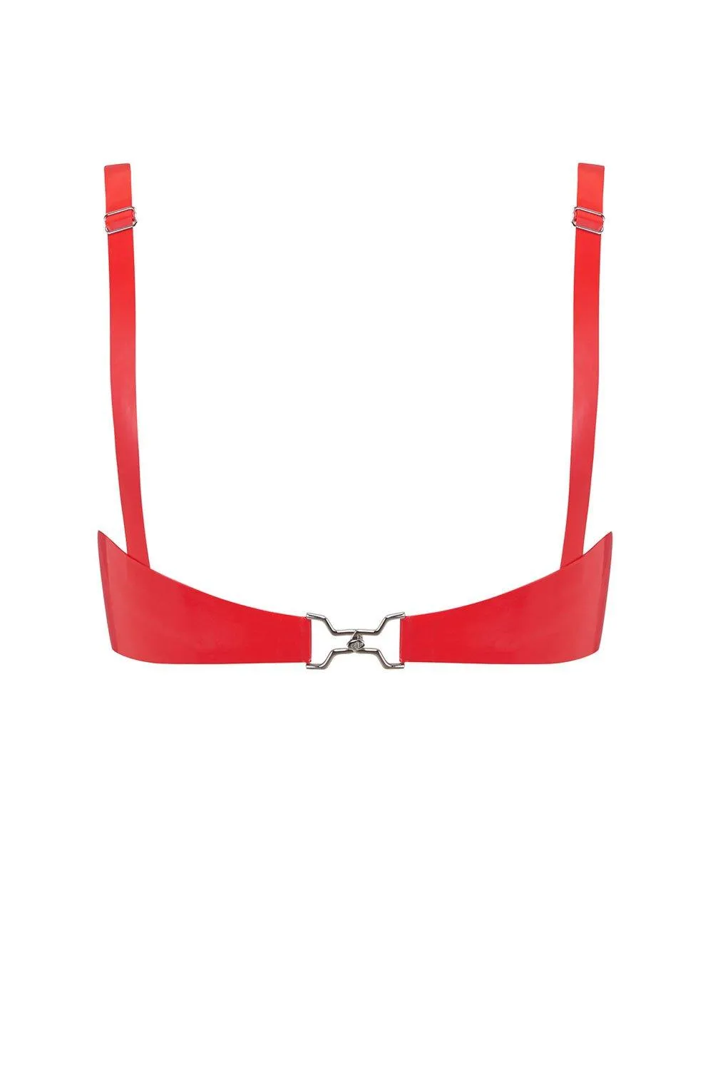 Scarlet Red Cut Out Latex Bralette