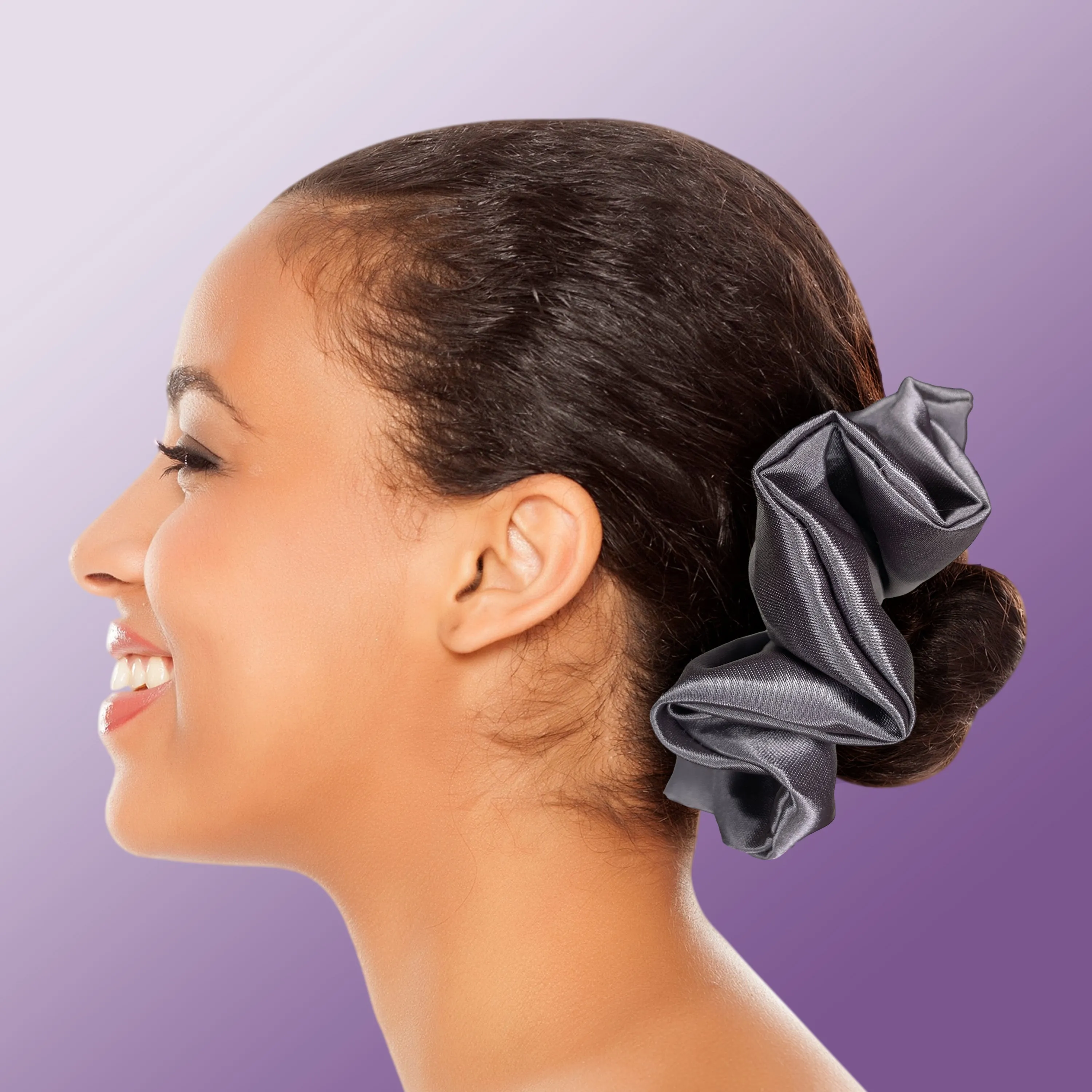 Scrunchies Premium Bridal Satin Available in 3 Sizes Made in the USA Charcoal