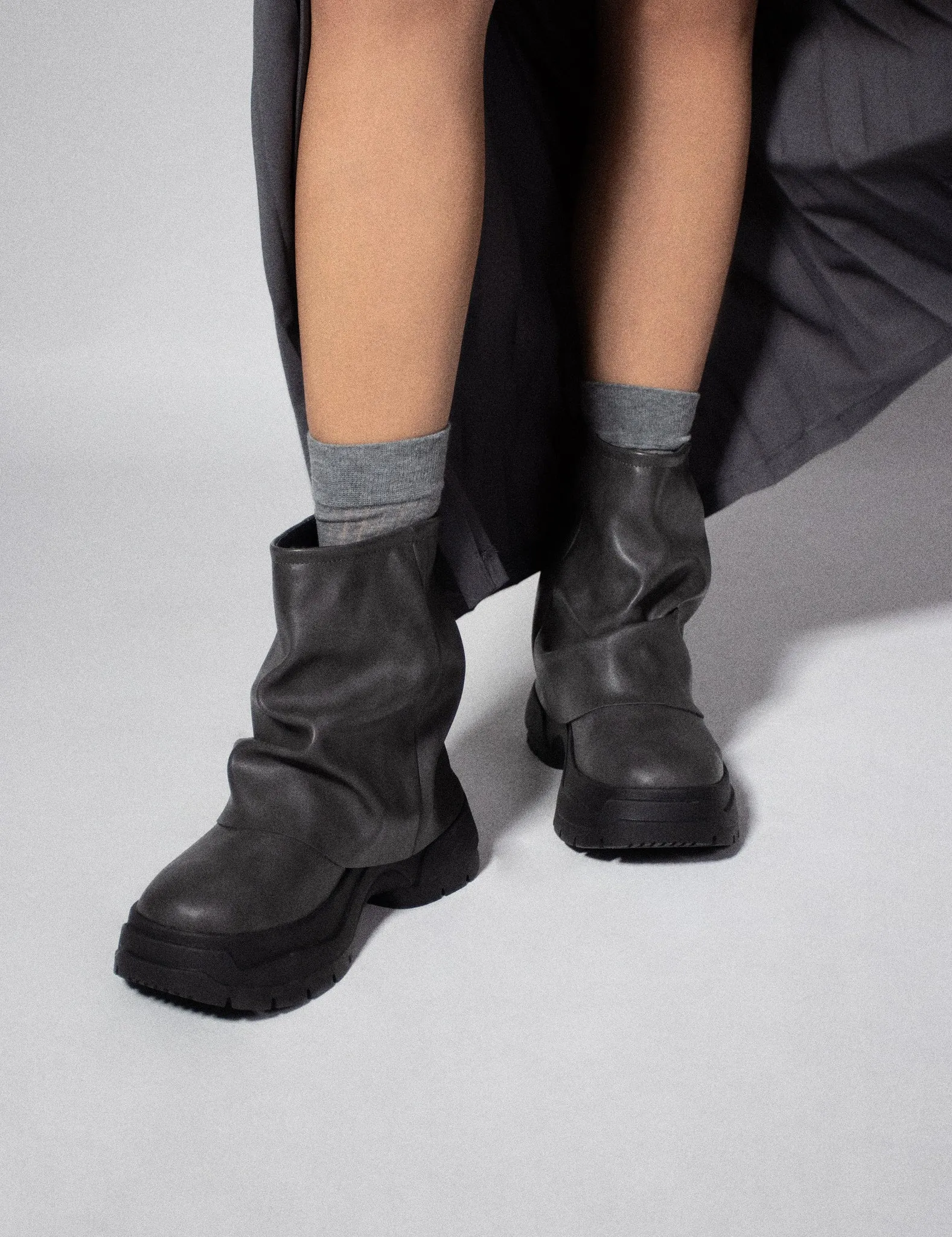 Slouchy Layered Platform Boots