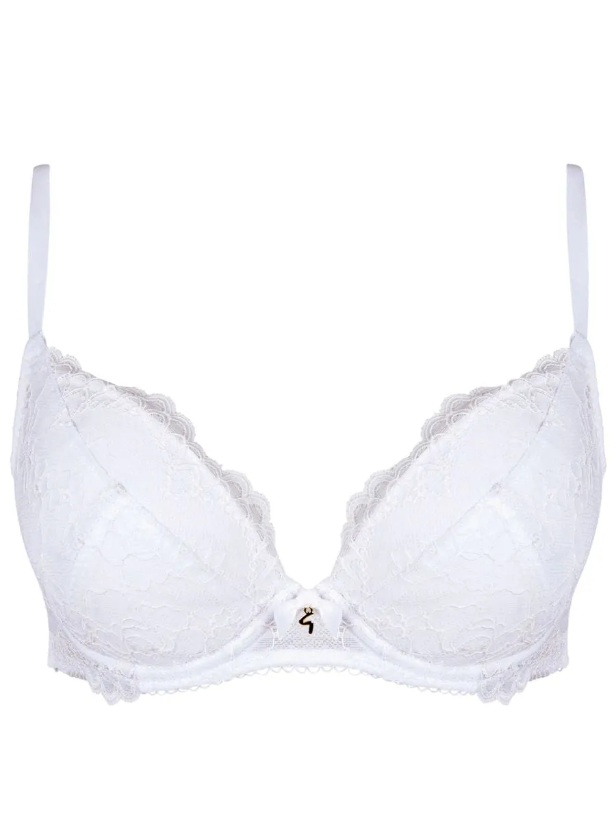 Superboost Lace Padded Plunge Bra - White