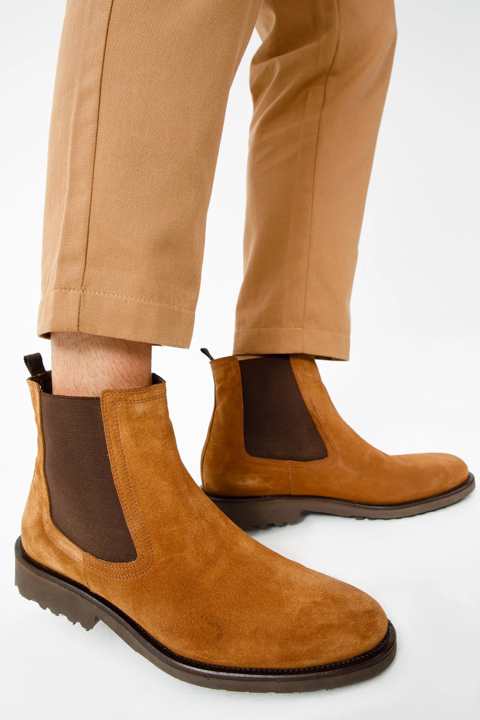 The Nayrobi Tan Suede Leather Chelsea Casual Men Boot  Final Sale!