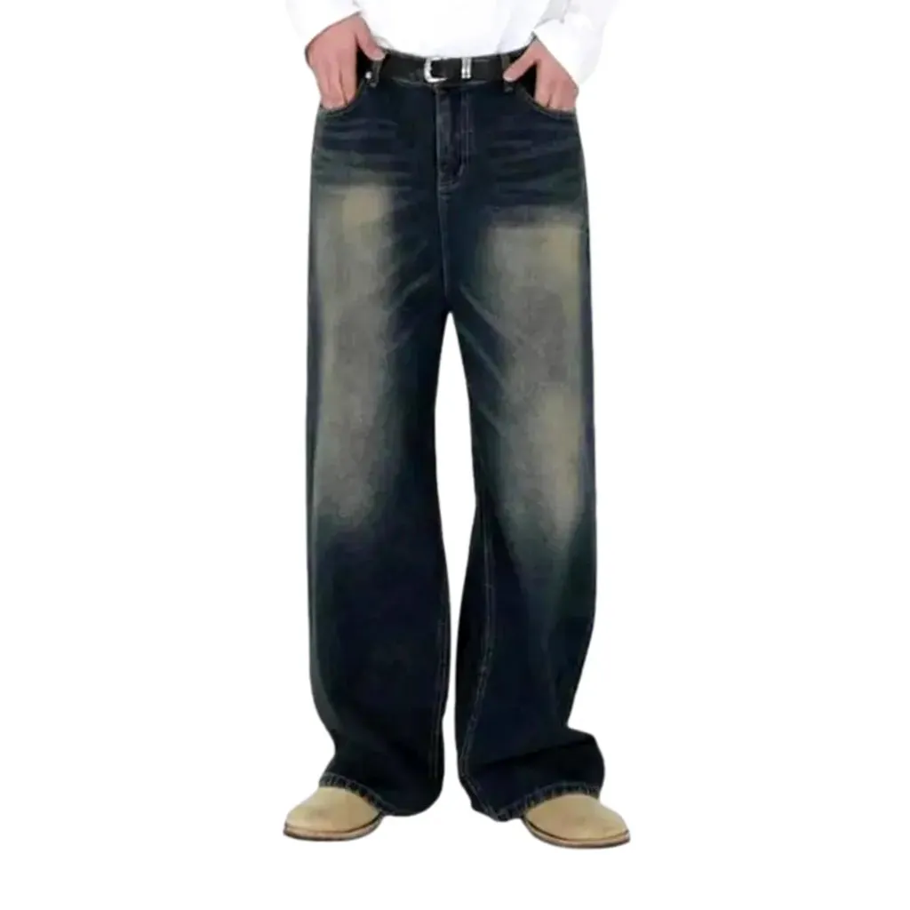 Trendy boho sanded fit men's jeans