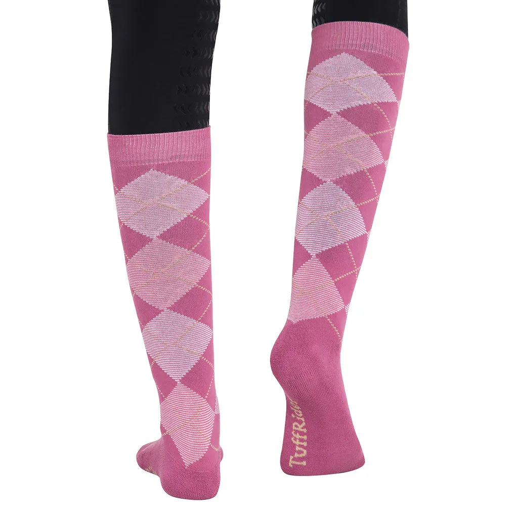 TuffRider Ladies Bamboo Argyle Knee Hi Socks