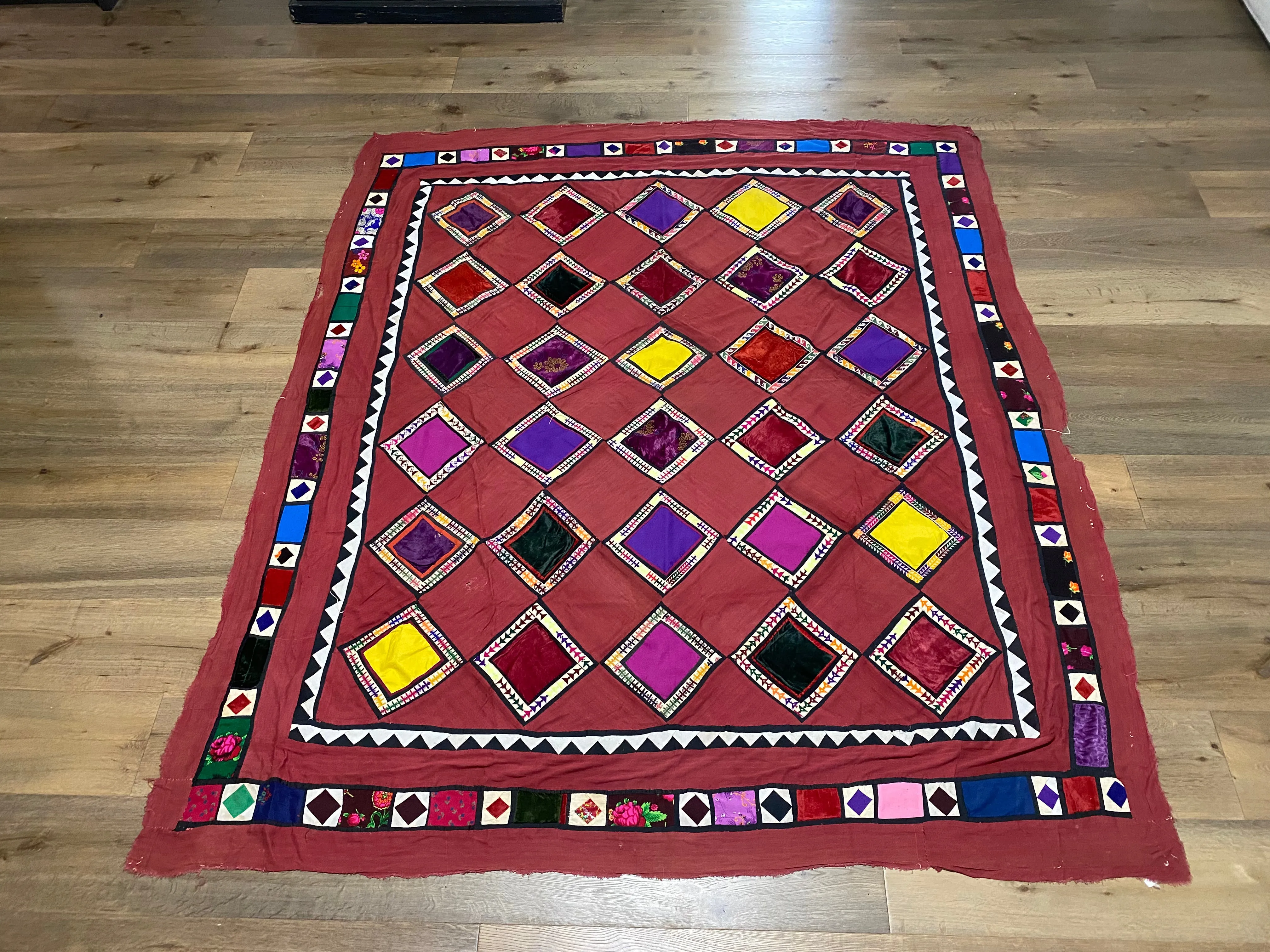 Uzbek Yuruk Yastik Lakai Patchwork Quilt