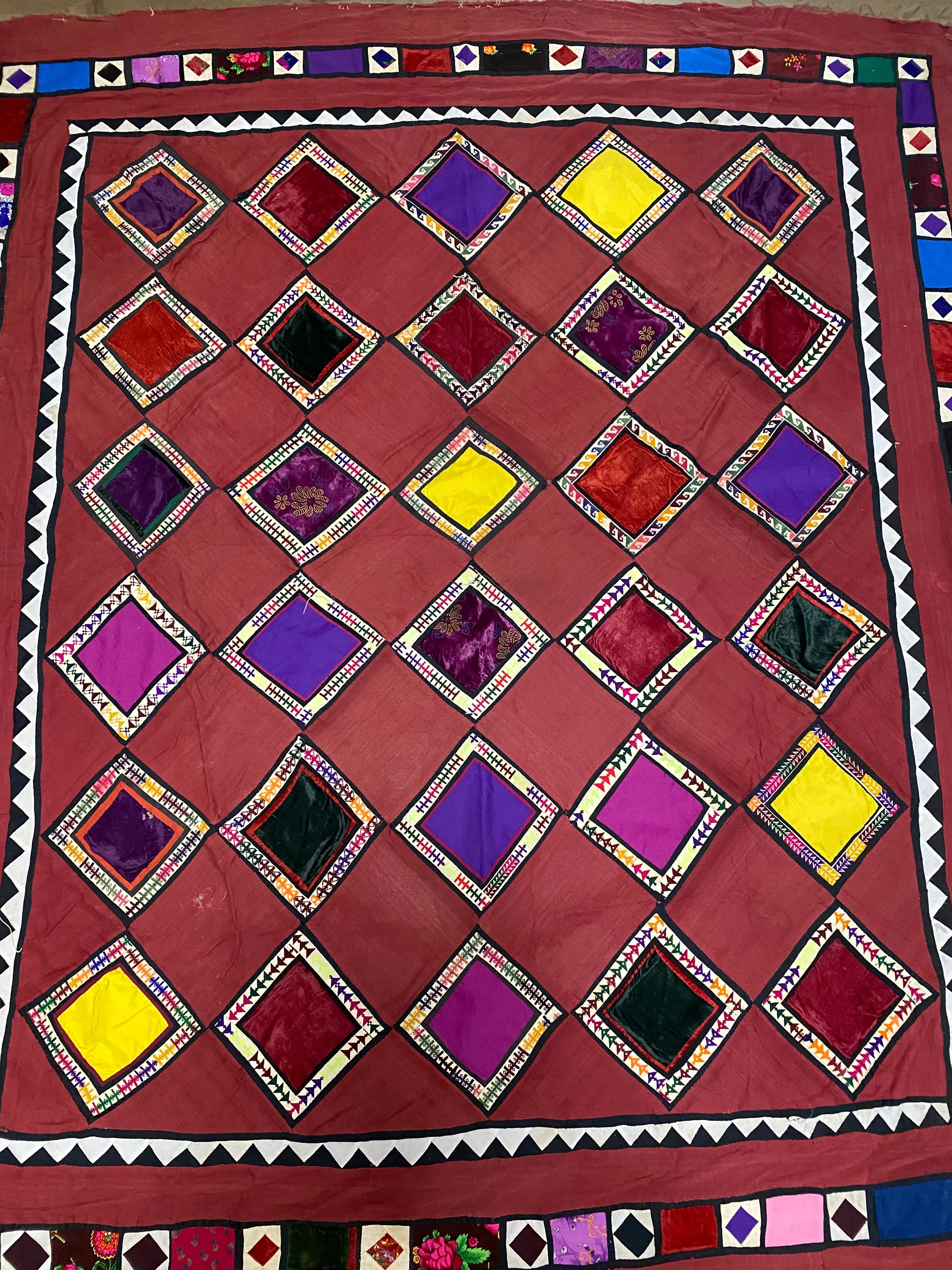 Uzbek Yuruk Yastik Lakai Patchwork Quilt