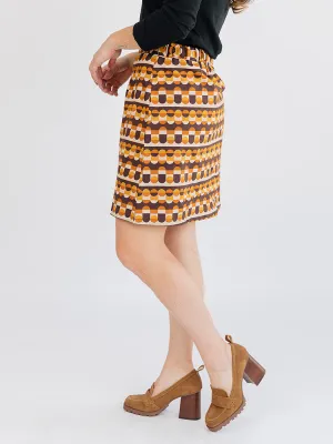 Val Mini Skirt - Circle Stripe Desert