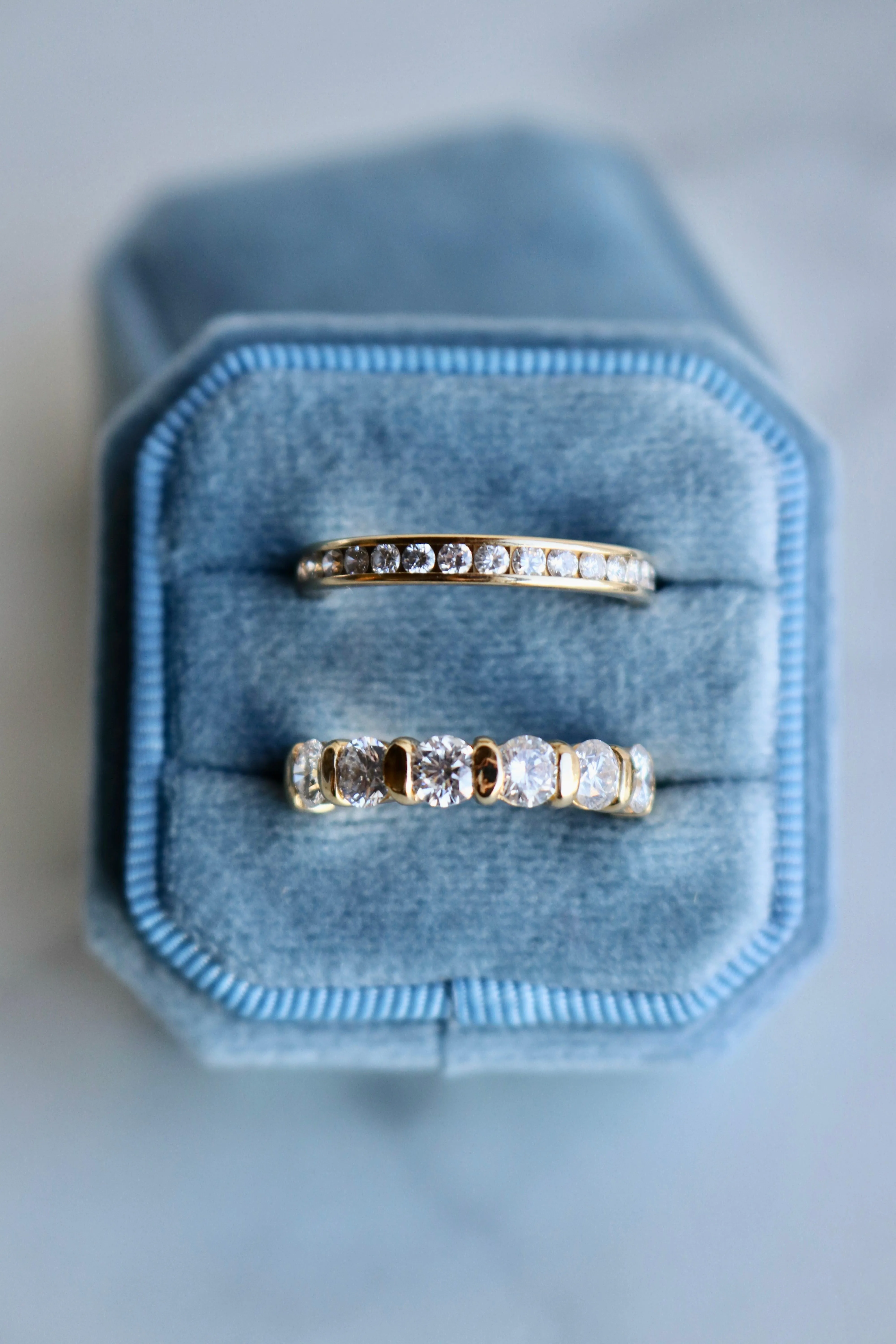 Vintage Diamond 18k Yellow Gold Channel Set Eternity Band