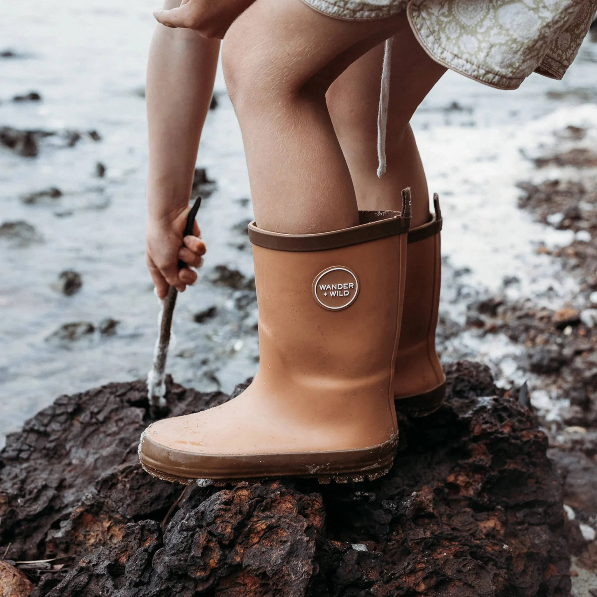 Wander & Wild Natural Rubber Gum Boots-Desert