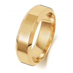 Wedding Band 9ct Gold Wedding Bevelled Edge Ring W146M