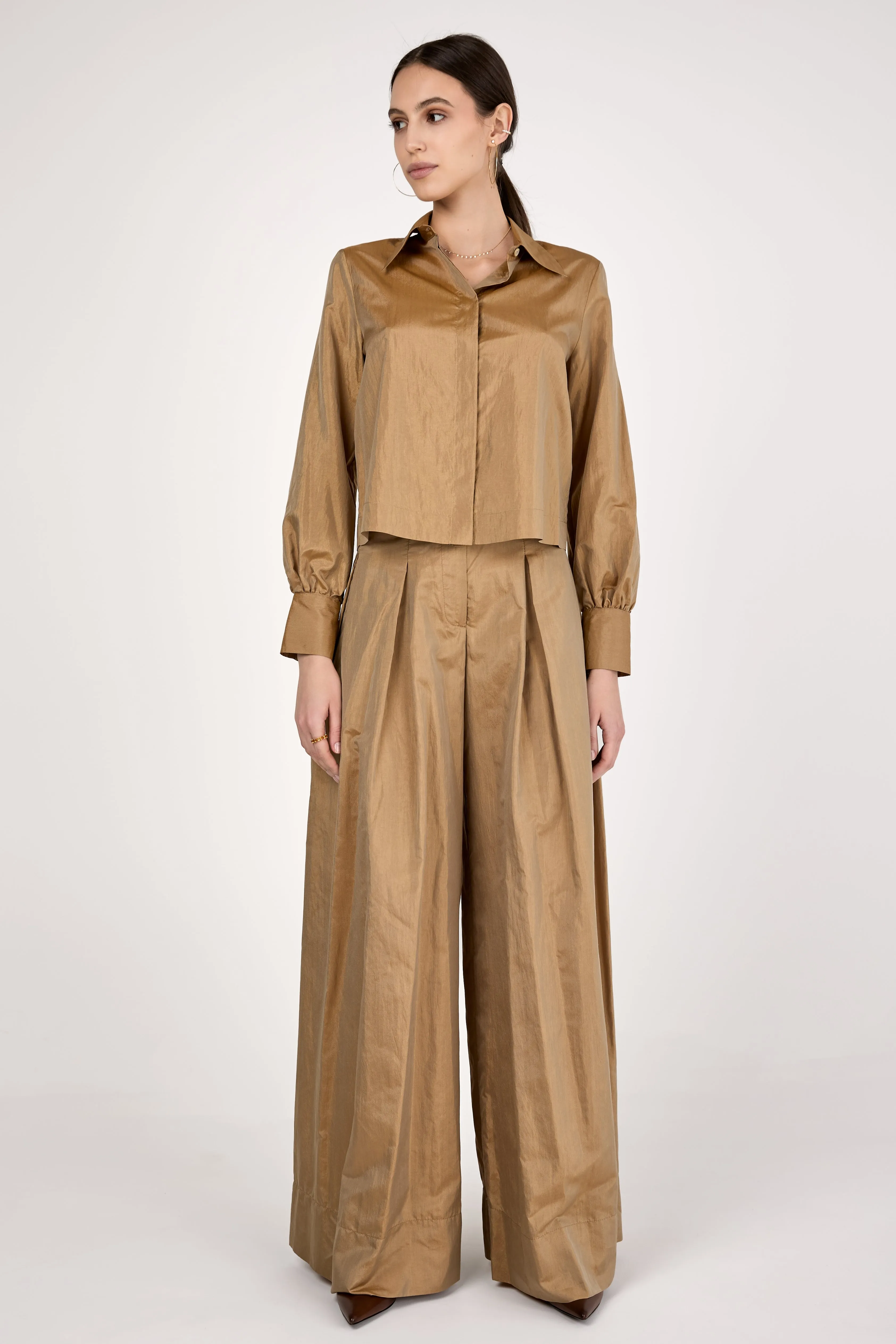 Wide Leg Trouser in Camel