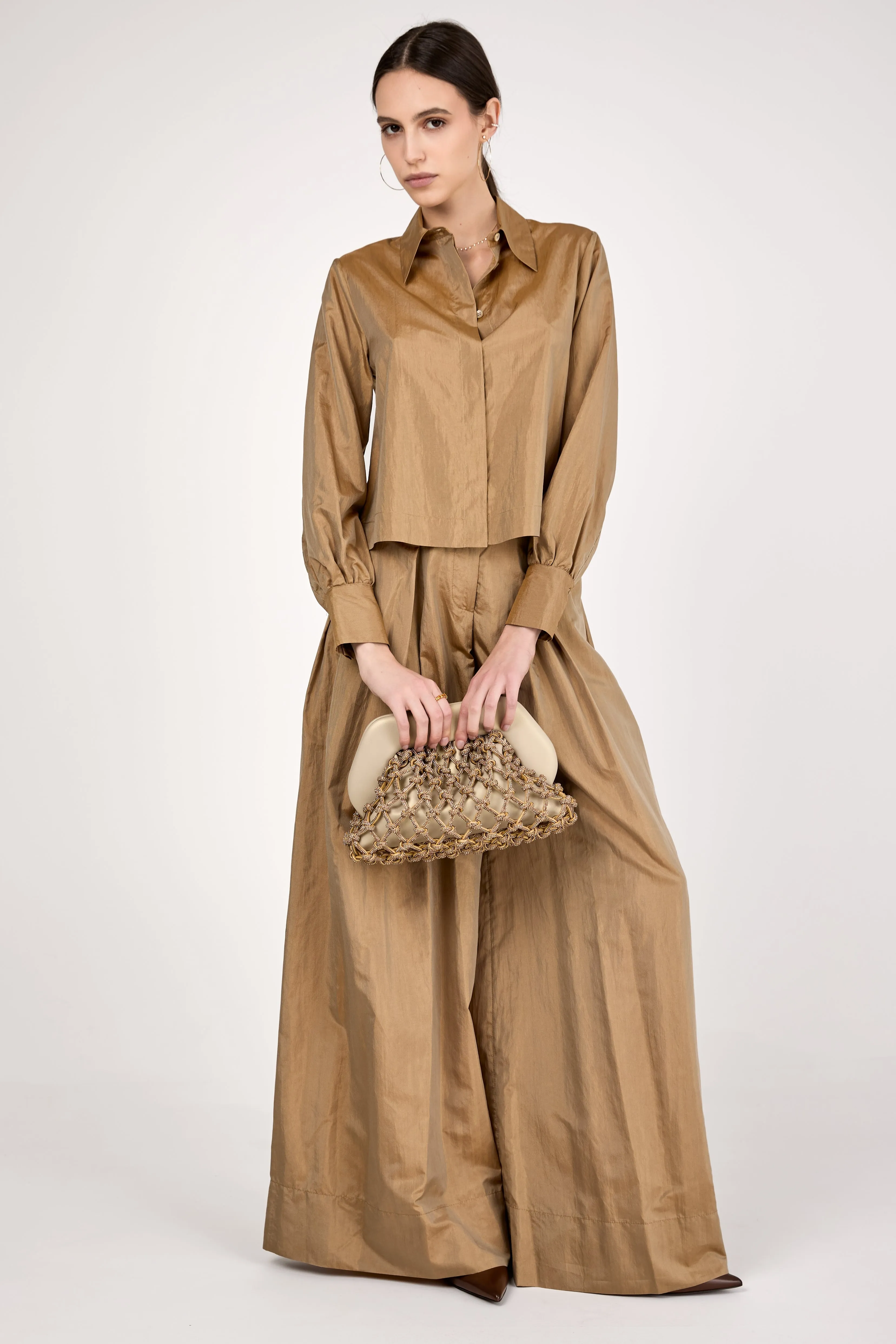 Wide Leg Trouser in Camel