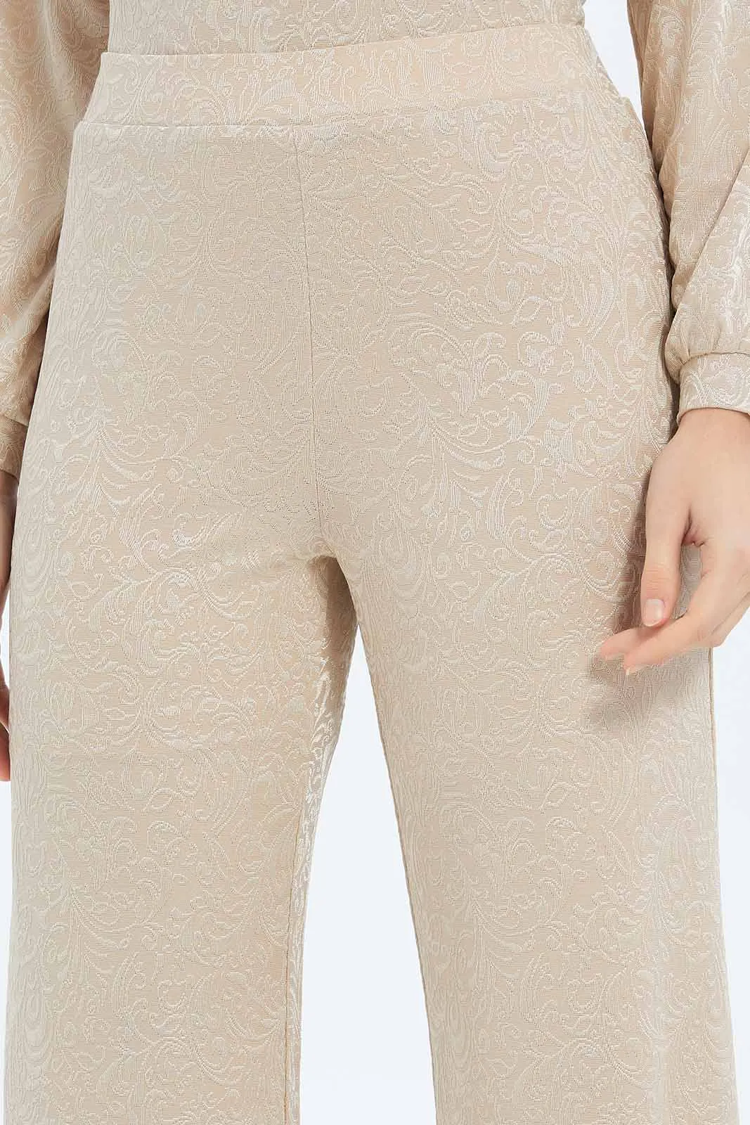 Women Jacquard Widelegged Trouser