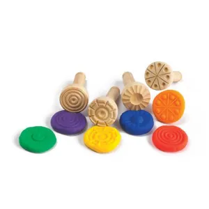 Wooden Dough Stampers Set of 4 Designs