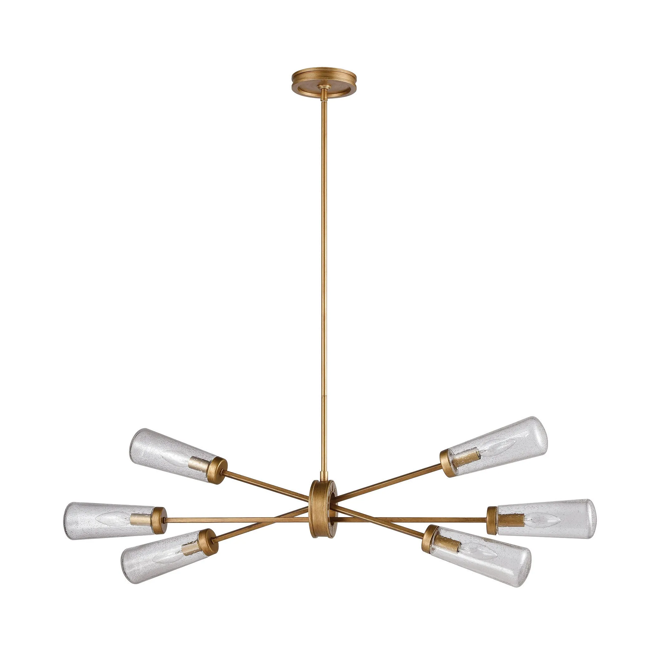 Xenia 38" 6 Light Chandelier in Matte Gold