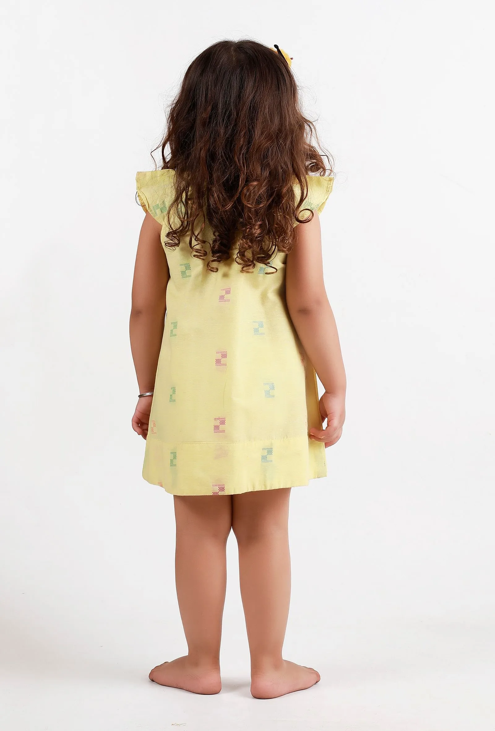 Yellow Dobby Dress